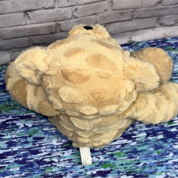 Goffa Waffle Fur Tan Teddy Bear Plush Sitting 10 in Brown Bow Stuffed Animal - Picture 7 of 13